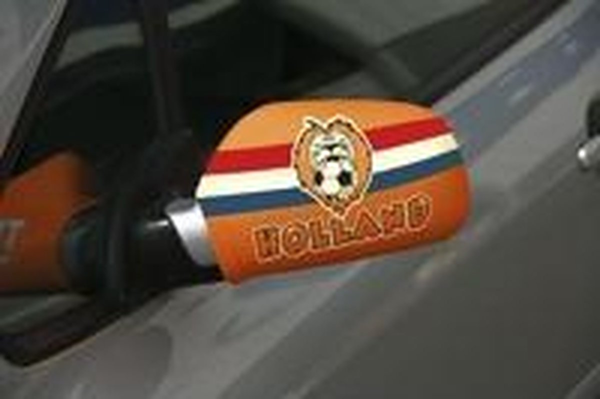 Autospiegel hoes Oranje met vlag en leeuw | 2 stuks